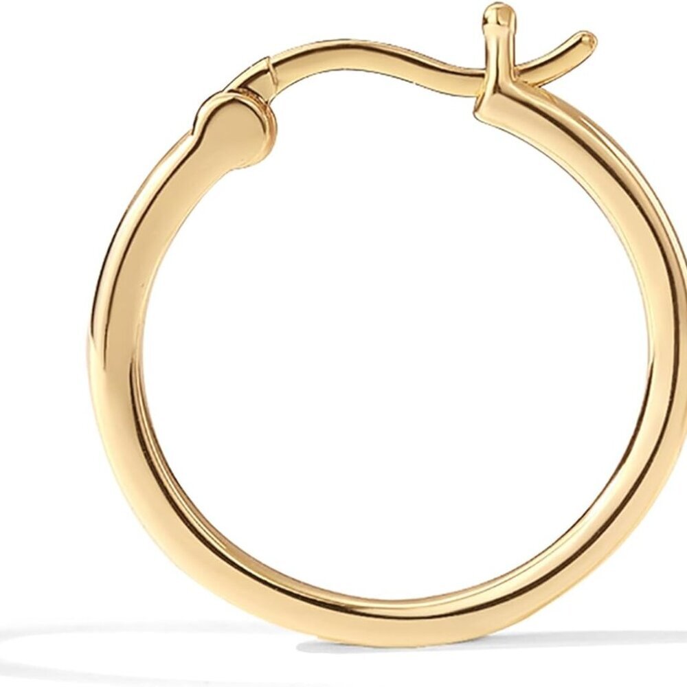 14K Gold Plated 925 Sterling Silver Post Lightweight Hoops | 20mm - 30mm Earring